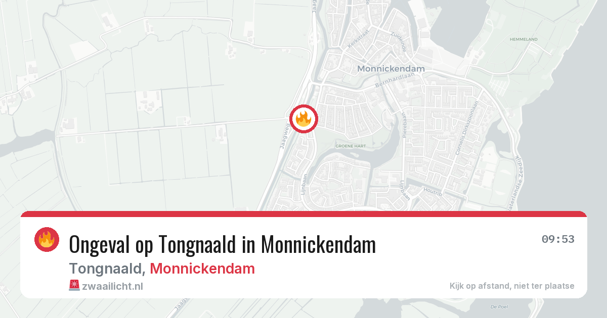 Ongeval op Tongnaald in Monnickendam — 23 mrt 2026