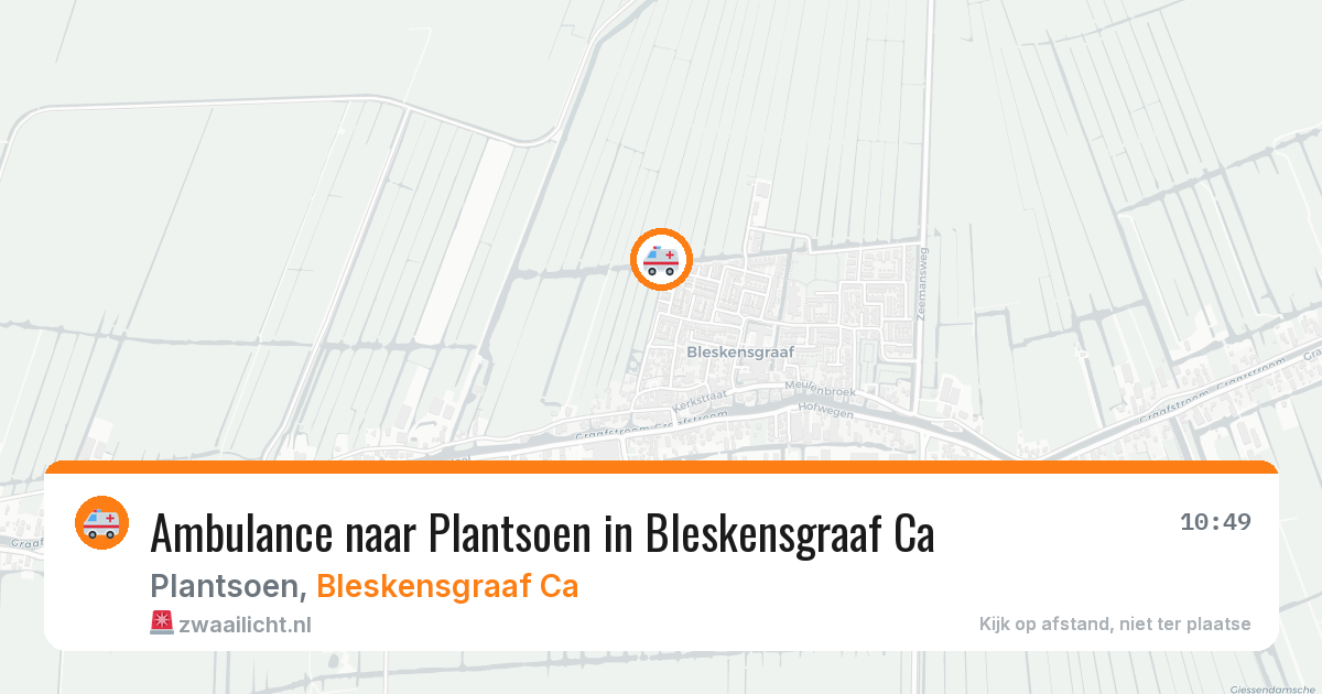 Ambulance naar Plantsoen in Bleskensgraaf Ca — 19 jul 2026