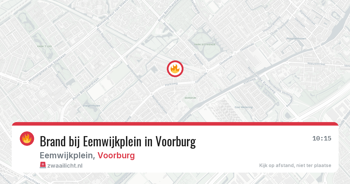 Brand bij Eemwijkplein in Voorburg — 28 apr 2026