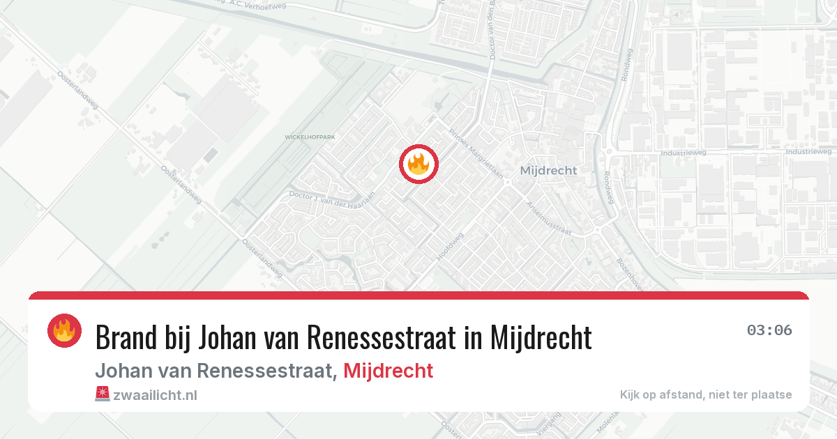 Brand bij Johan van Renessestraat in Mijdrecht — 14 apr 2026