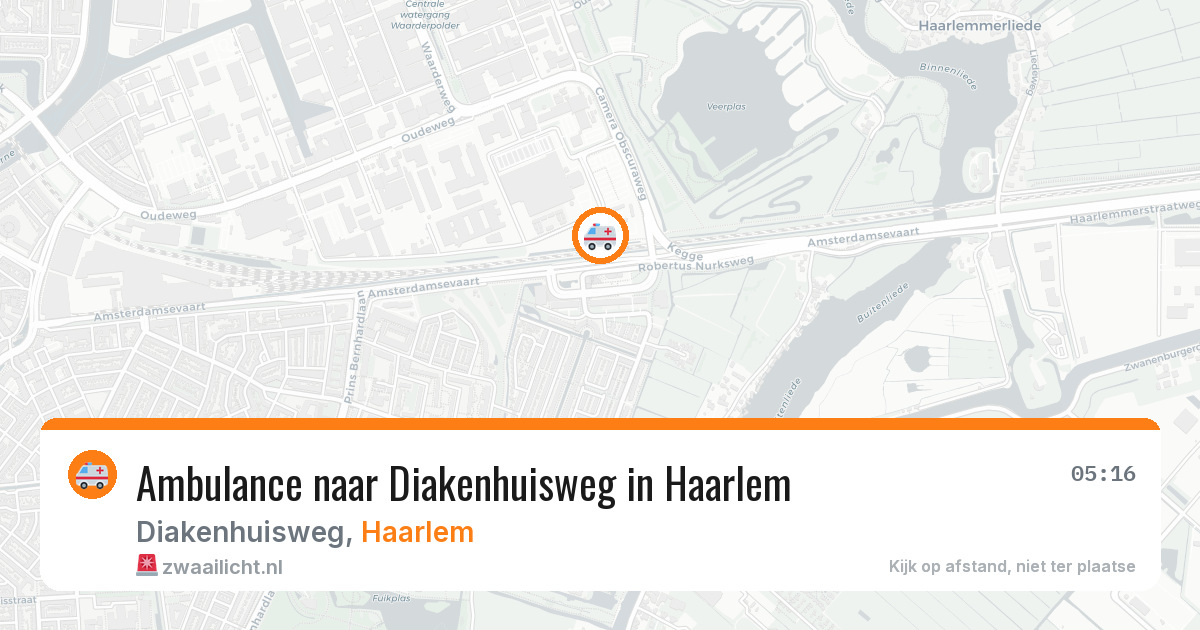 Ambulance naar Diakenhuisweg in Haarlem — 14 aug 2026
