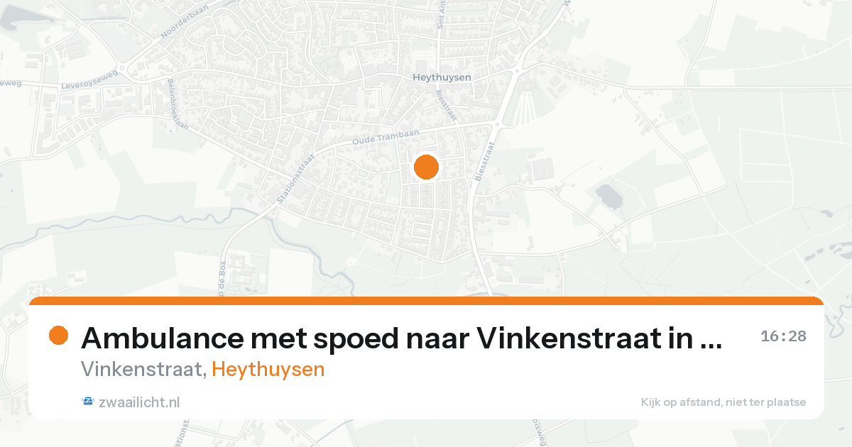Ambulance met spoed naar Vinkenstraat in Heythuysen — 24 aug 2026