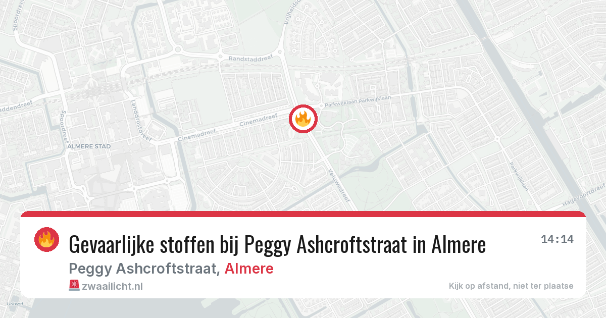 Gevaarlijke stoffen bij Peggy Ashcroftstraat in Almere — 1 jul 2026