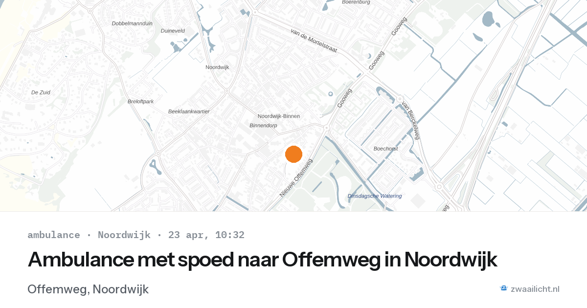 Ambulance met spoed naar Offemweg in Noordwijk — 23 apr 2026