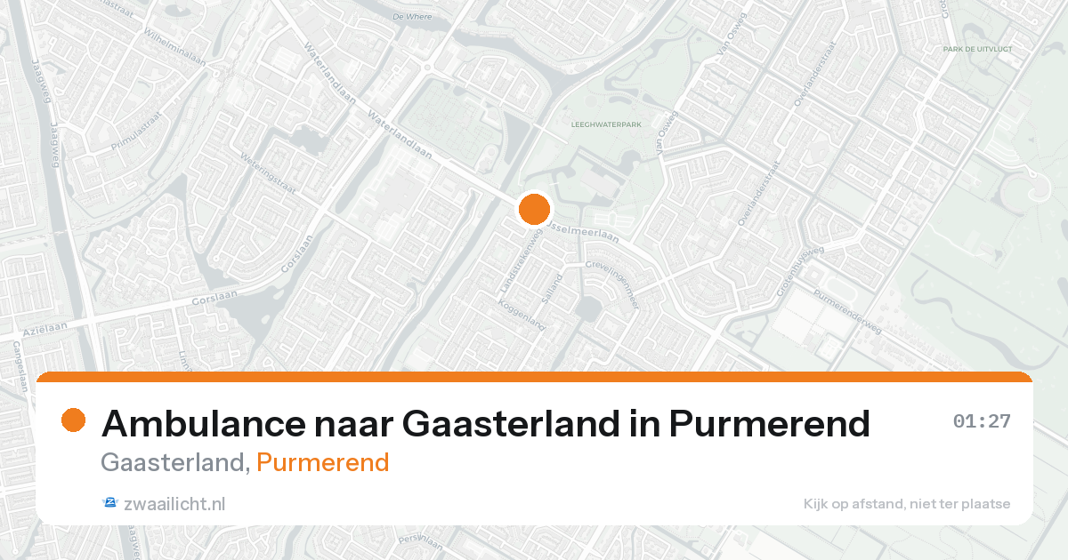 Ambulance naar Gaasterland in Purmerend — 25 aug 2026