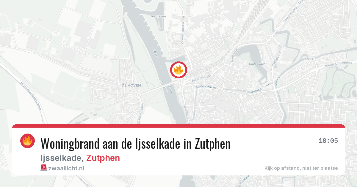 Woningbrand aan de Ijsselkade in Zutphen — 14 jul 2026
