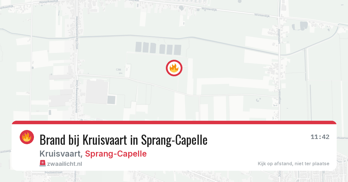 Brand bij Kruisvaart in Sprang-Capelle — 13 aug 2026