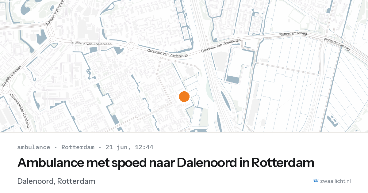 Ambulance met spoed naar Dalenoord in Rotterdam — 21 jun 2026