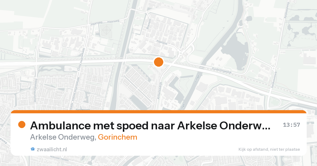 Ambulance met spoed naar Arkelse Onderweg in Gorinchem — 17 aug 2026