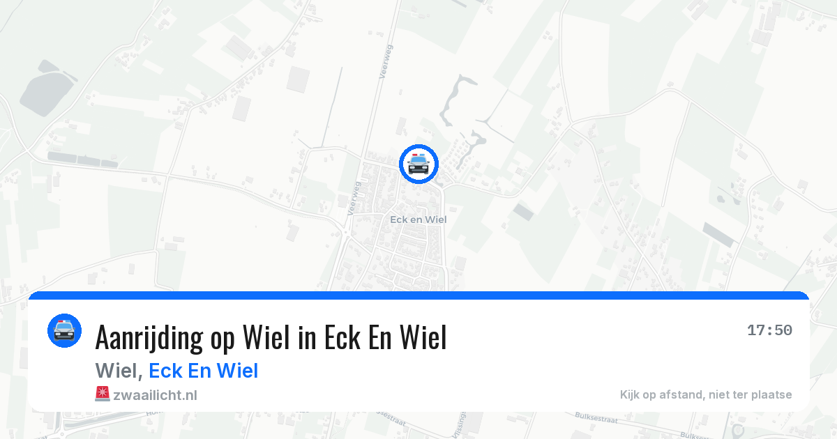 Aanrijding op Wiel in Eck En Wiel — 1 jul 2026