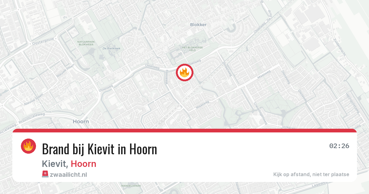 Brand bij Kievit in Hoorn — 12 feb 2026