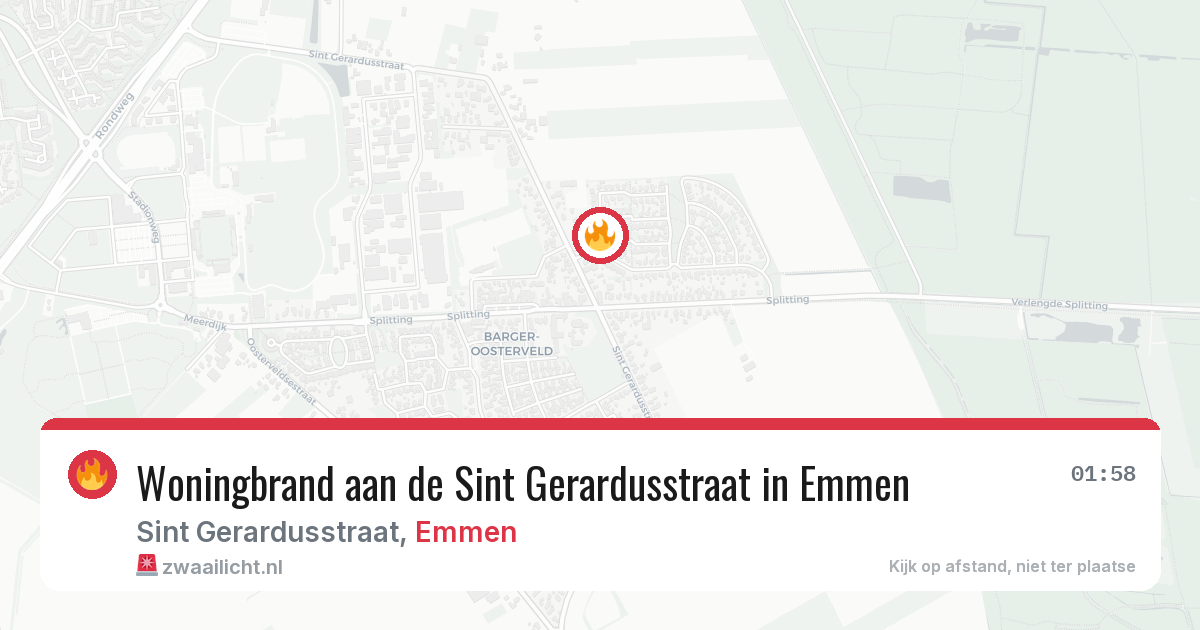Woningbrand aan de Sint Gerardusstraat in Emmen — 27 jun 2026