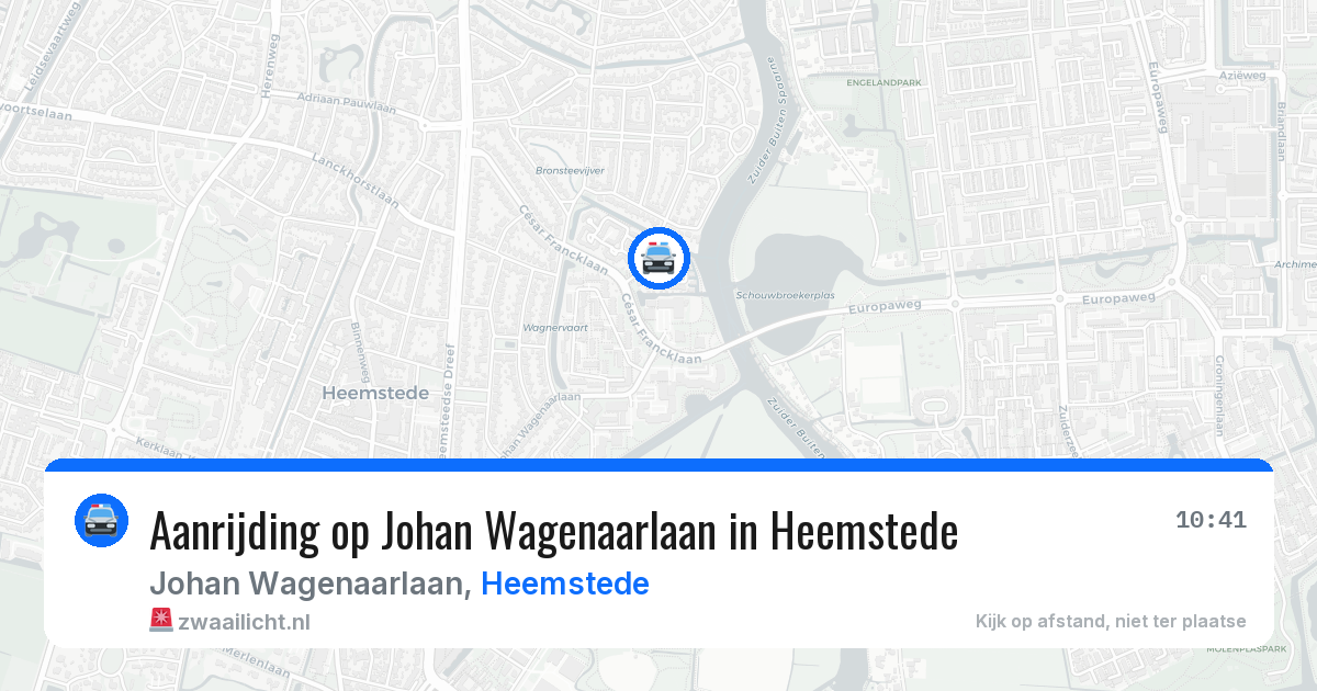 Aanrijding op Johan Wagenaarlaan in Heemstede — 17 apr 2026