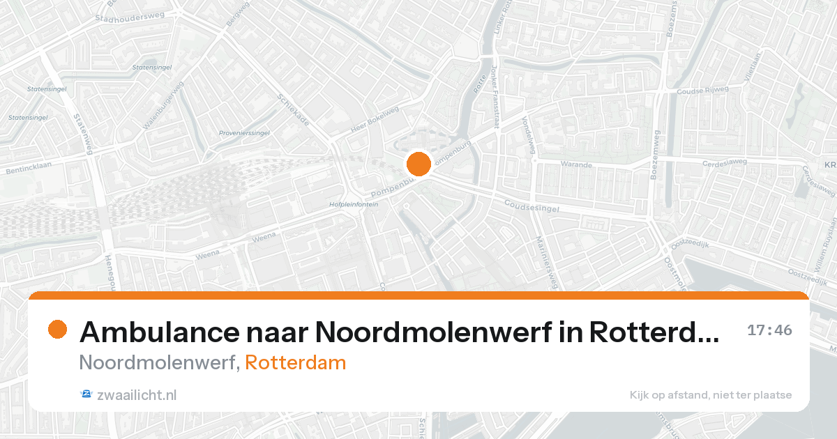 Ambulance naar Noordmolenwerf in Rotterdam — 17 aug 2026