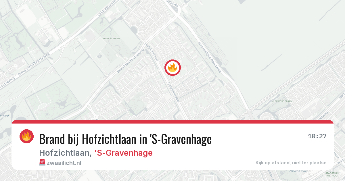 Brand bij Hofzichtlaan in 'S-Gravenhage — 14 aug 2026