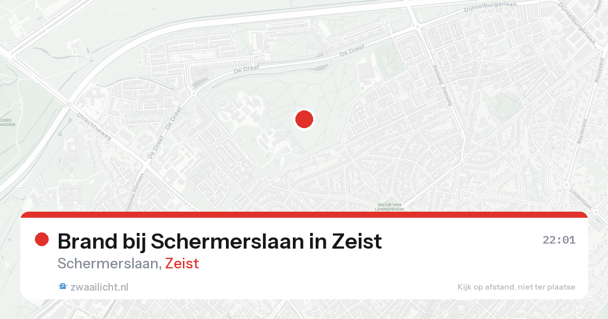 Brand bij Schermerslaan in Zeist — 25 aug 2026