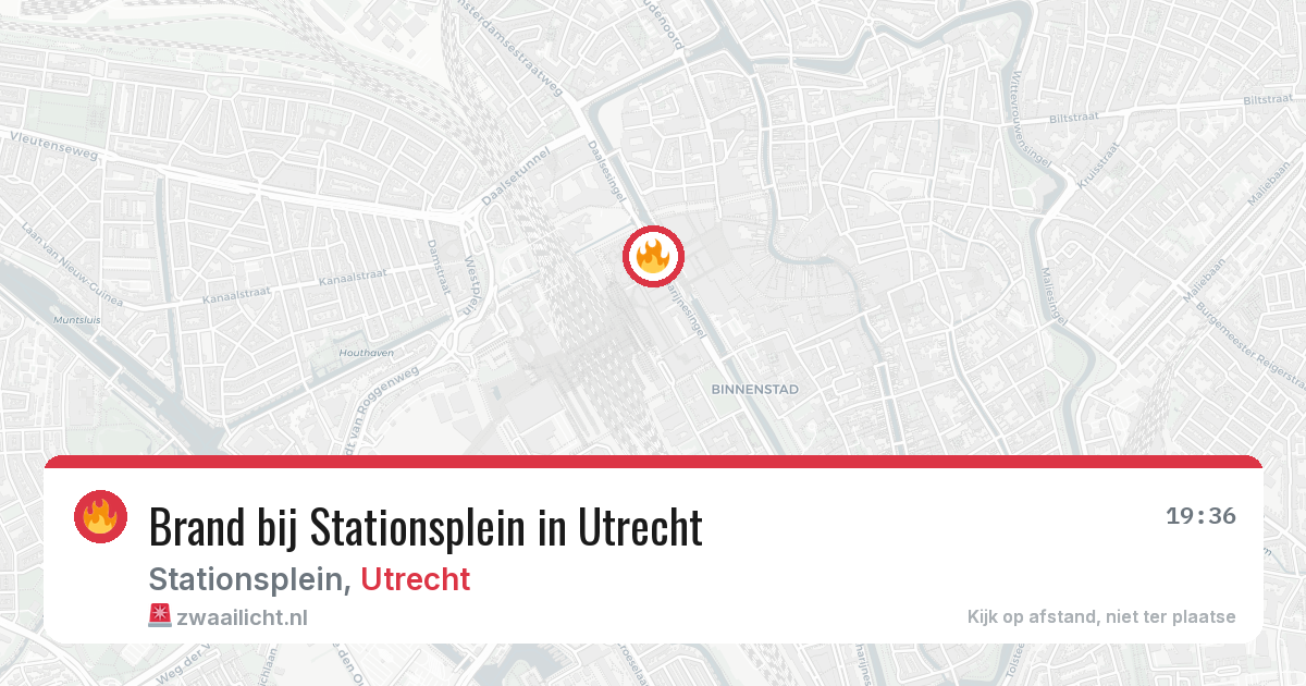Brand bij Stationsplein in Utrecht — 11 aug 2026