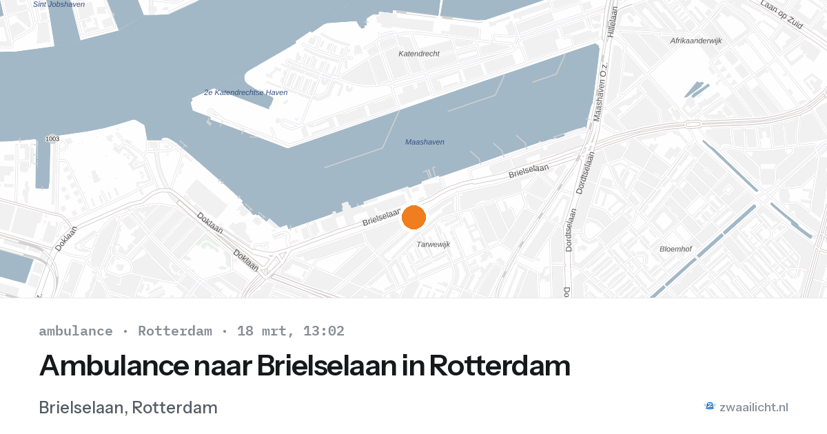 Ambulance naar Brielselaan in Rotterdam — 18 mrt 2026