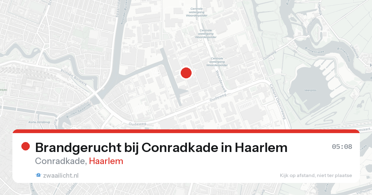 Brandgerucht bij Conradkade in Haarlem — 20 aug 2026