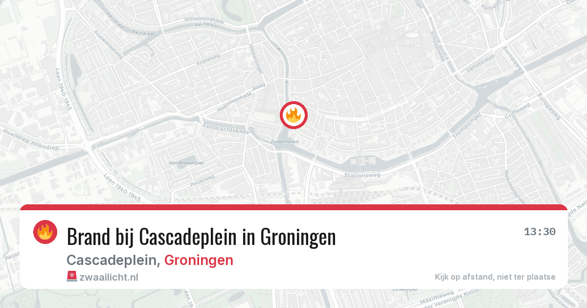 Brand bij Cascadeplein in Groningen — 18 mrt 2026
