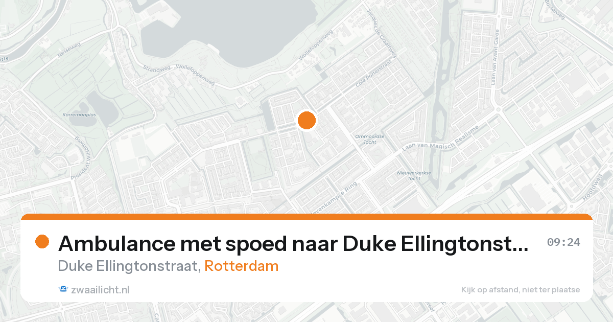 Ambulance met spoed naar Duke Ellingtonstraat in Rotterdam — 23 aug 2026