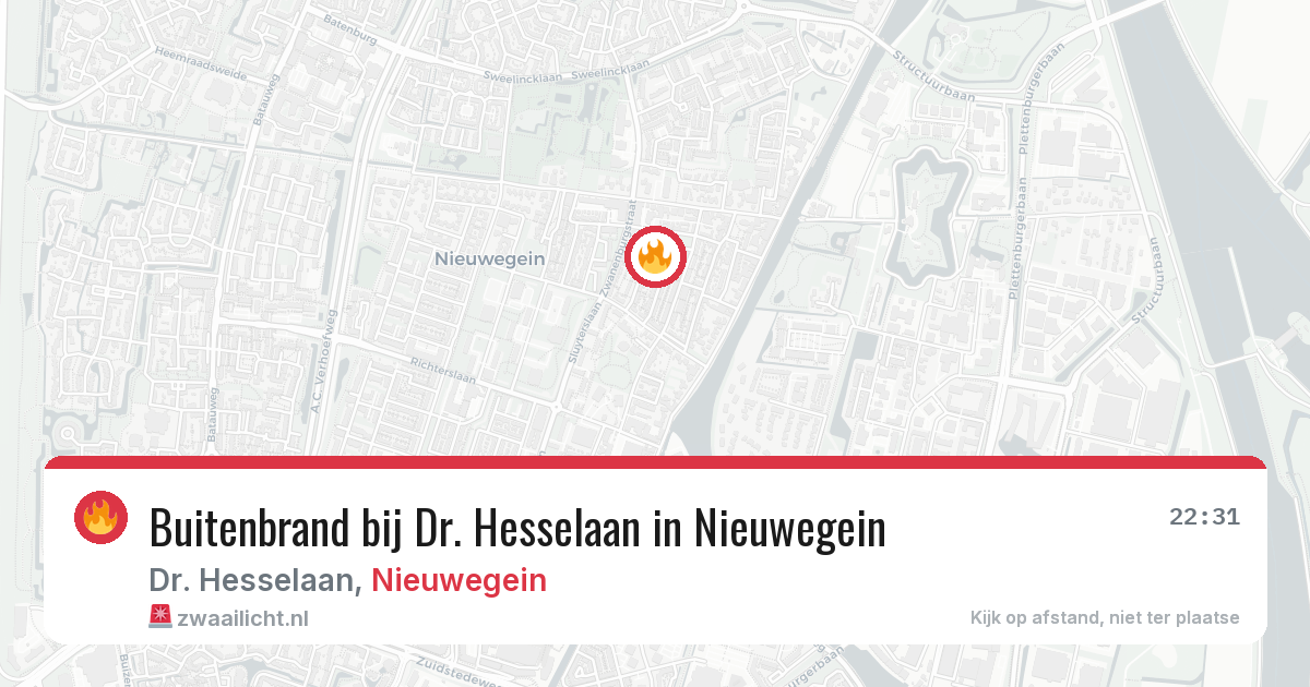 Buitenbrand bij Dr. Hesselaan in Nieuwegein — 9 aug 2026