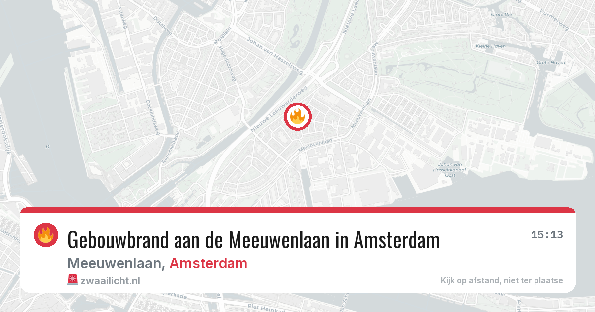 Gebouwbrand aan de Meeuwenlaan in Amsterdam — 28 jun 2026