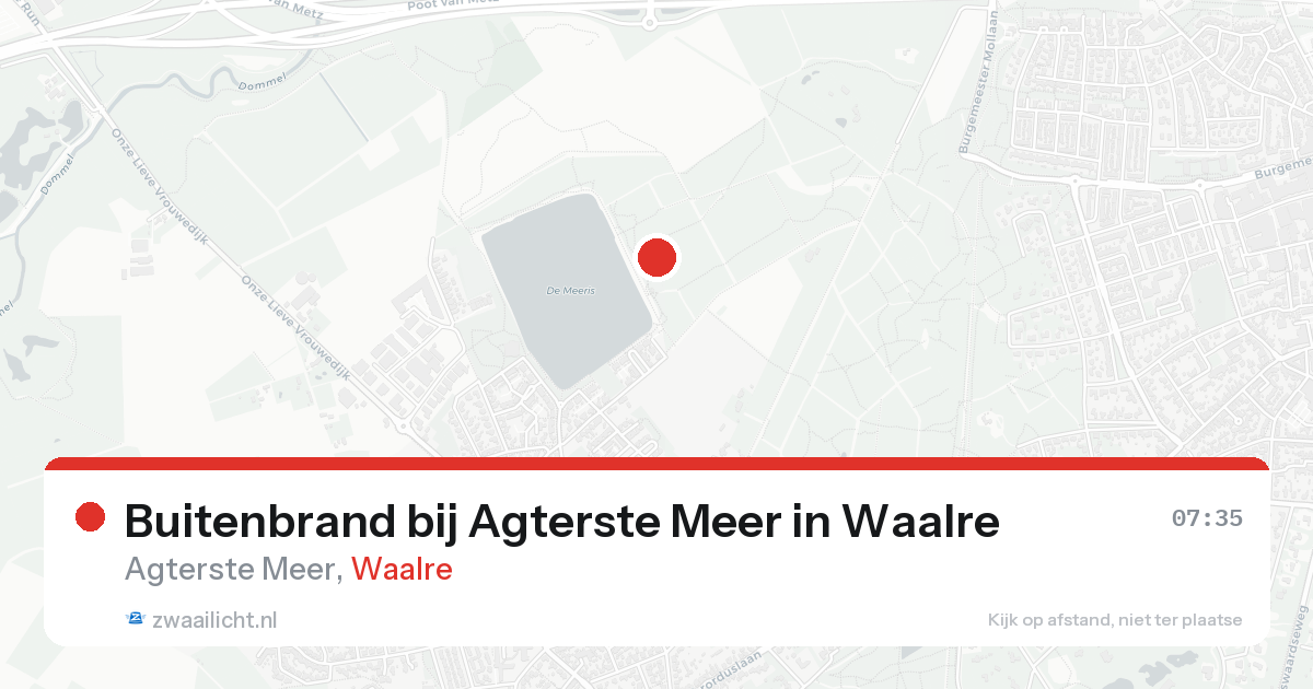 Buitenbrand bij Agterste Meer in Waalre — 15 aug 2026