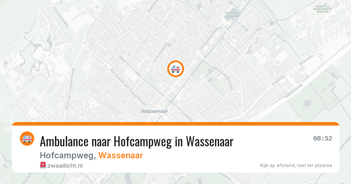 Ambulance naar Hofcampweg in Wassenaar — 4 aug 2026