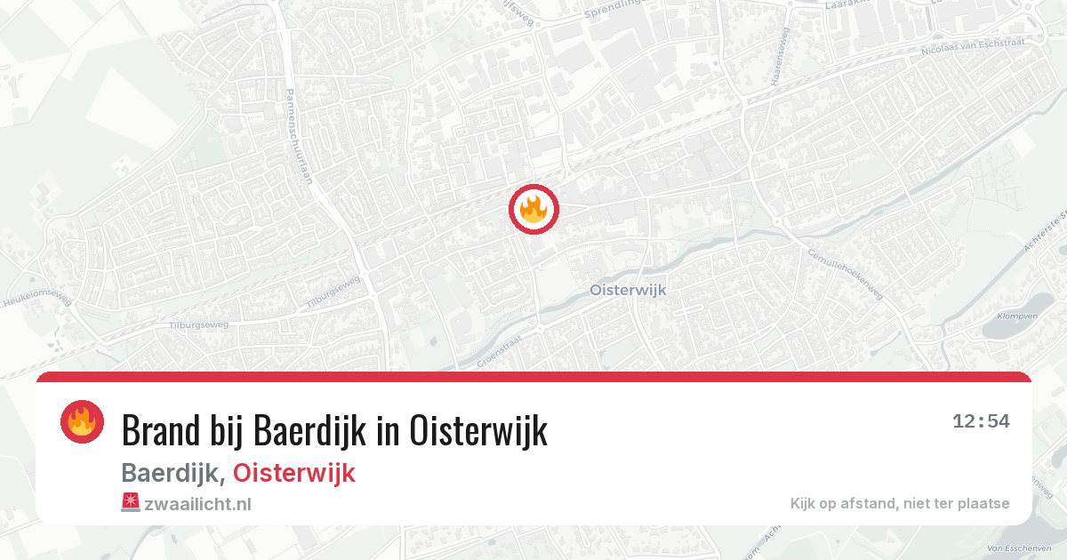Brand bij Baerdijk in Oisterwijk — 8 aug 2026