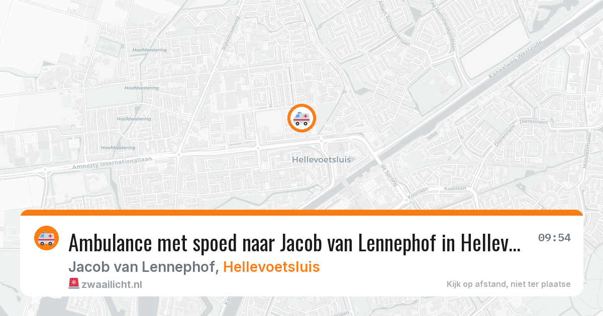 Ambulance met spoed naar Jacob van Lennephof in Hellevoetsluis — 24 jun 2026