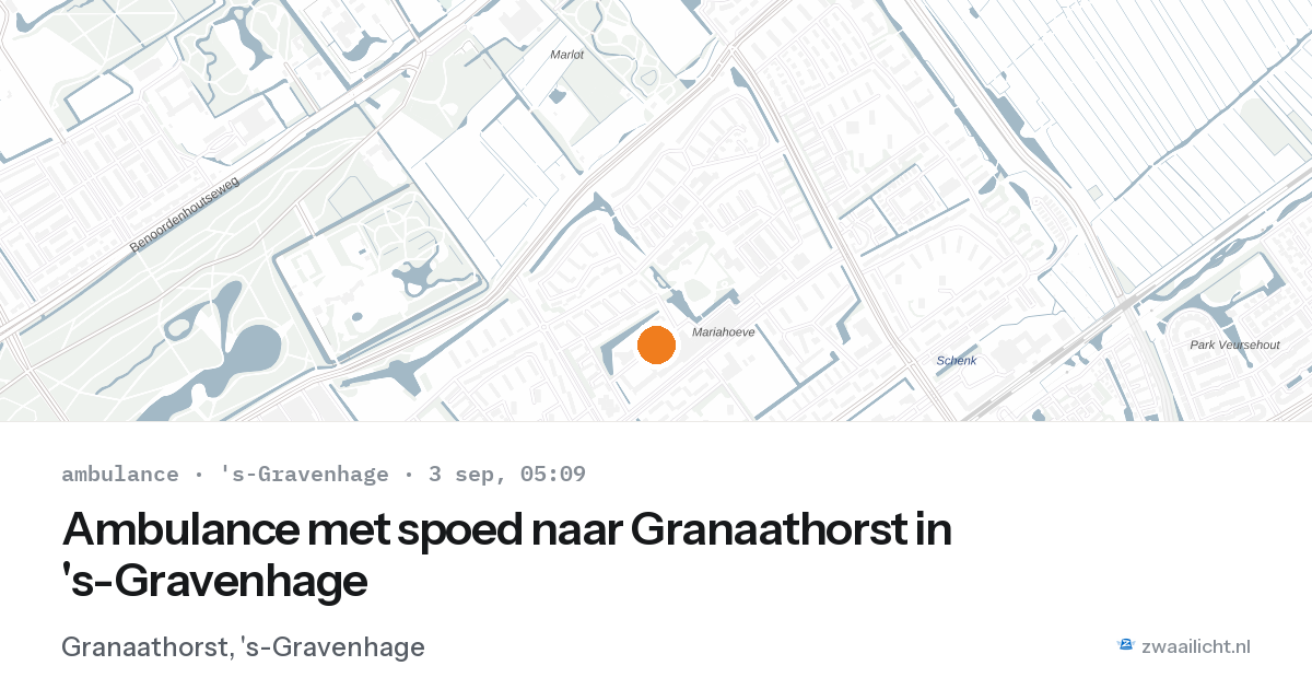 Ambulance met spoed naar Granaathorst in 's-Gravenhage — 3 sep 2026