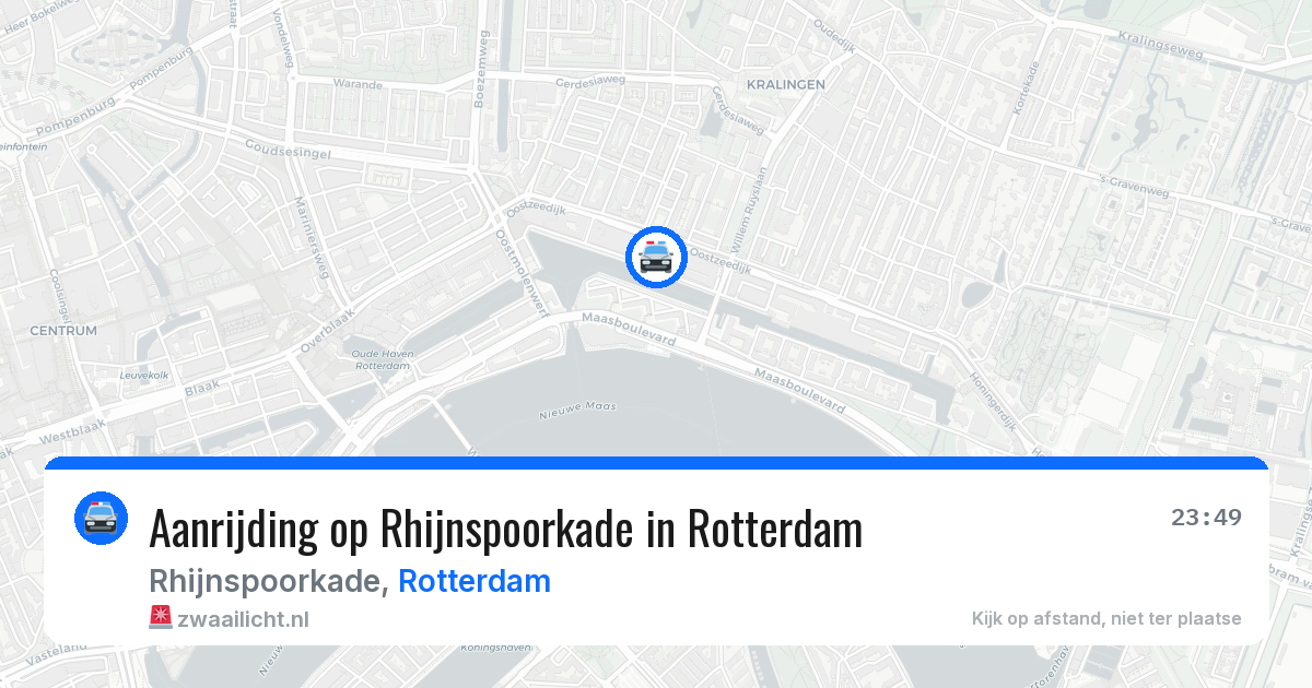 Aanrijding op Rhijnspoorkade in Rotterdam — 1 aug 2026