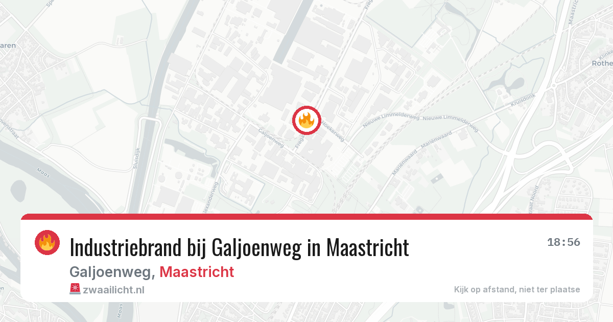 Industriebrand bij Galjoenweg in Maastricht — 21 mei 2026