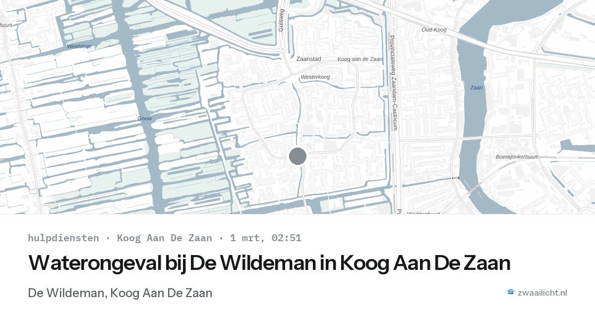 Waterongeval bij De Wildeman in Koog Aan De Zaan — 1 mrt 2026
