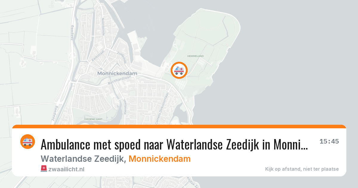 Ambulance met spoed naar Waterlandse Zeedijk in Monnickendam — 21 feb 2026