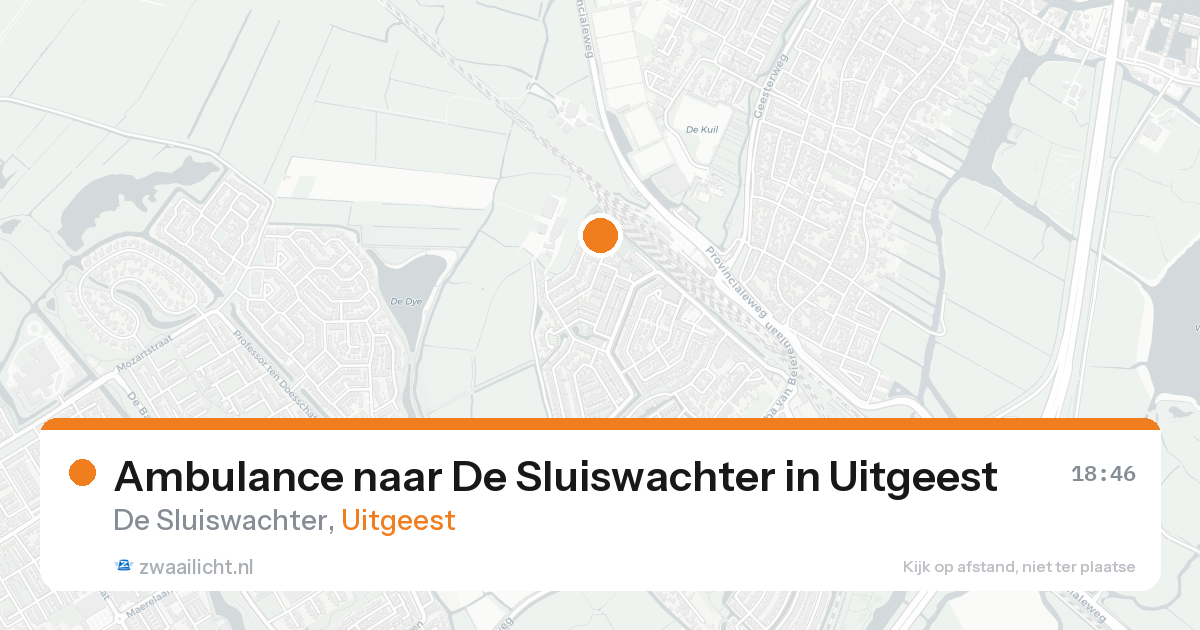 Ambulance naar De Sluiswachter in Uitgeest — 15 aug 2026