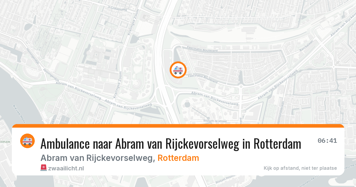 Ambulance naar Abram van Rijckevorselweg in Rotterdam — 1 jul 2026