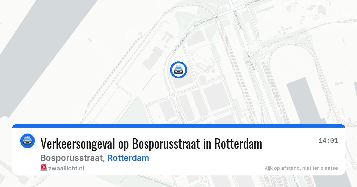Verkeersongeval op Bosporusstraat in Rotterdam — 24 jul 2026