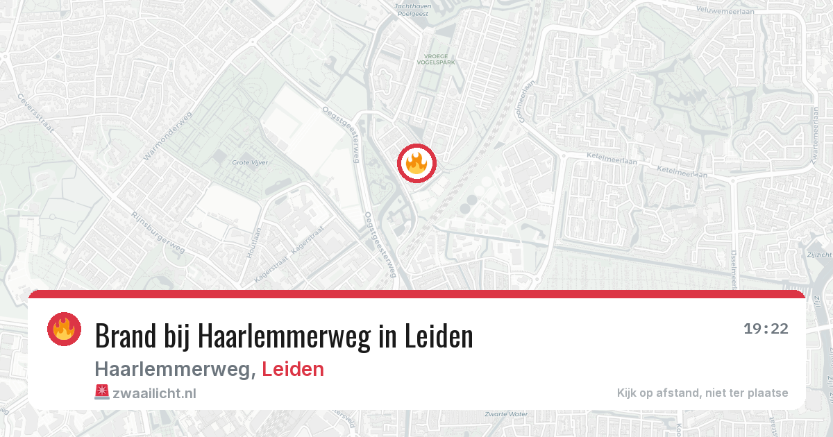 Brand bij Haarlemmerweg in Leiden — 6 jul 2026