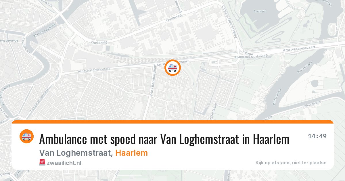 Ambulance met spoed naar Van Loghemstraat in Haarlem — 21 feb 2026