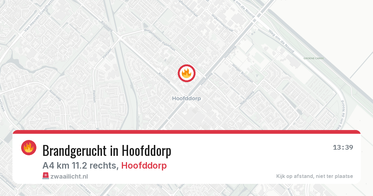 Brandgerucht in Hoofddorp — 31 mrt 2026
