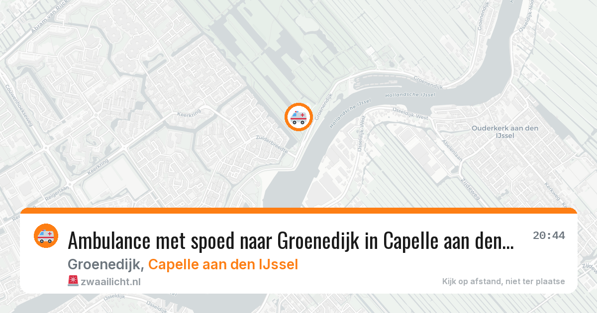 Ambulance met spoed naar Groenedijk in Capelle aan den IJssel — 1 mei 2026