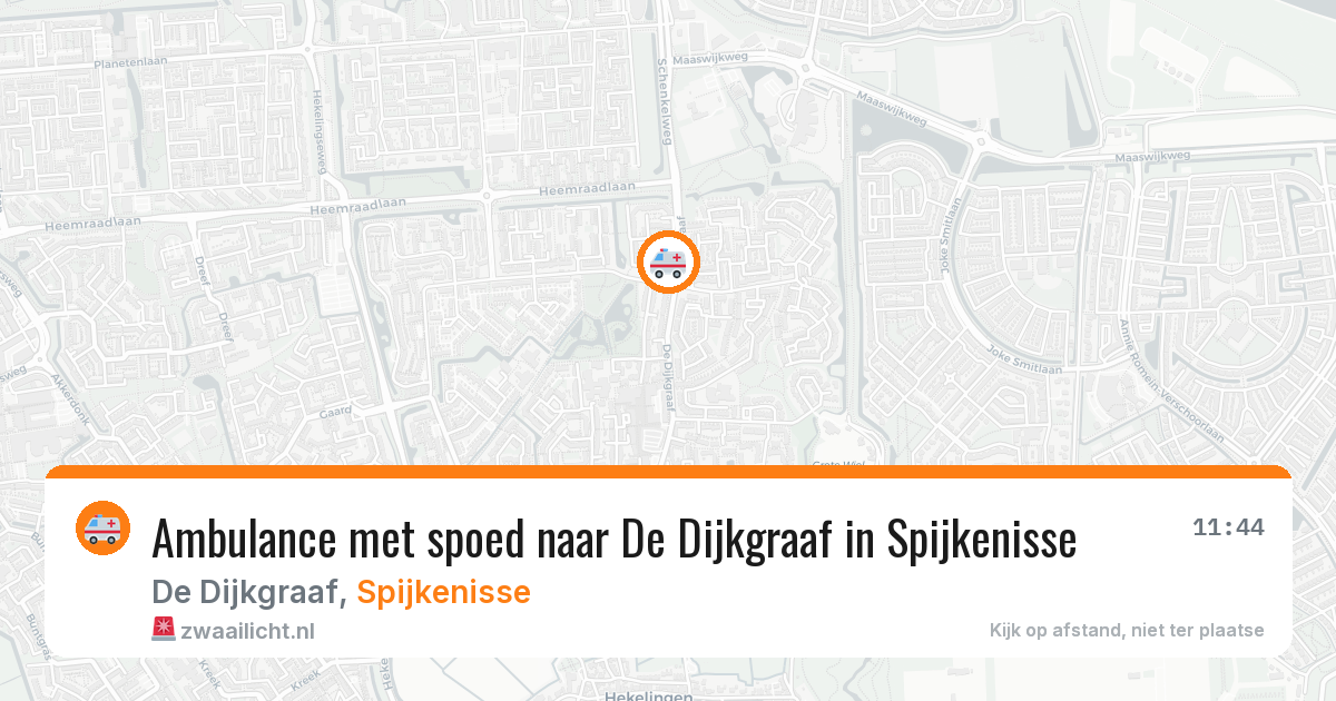 Ambulance met spoed naar De Dijkgraaf in Spijkenisse — 31 jul 2026