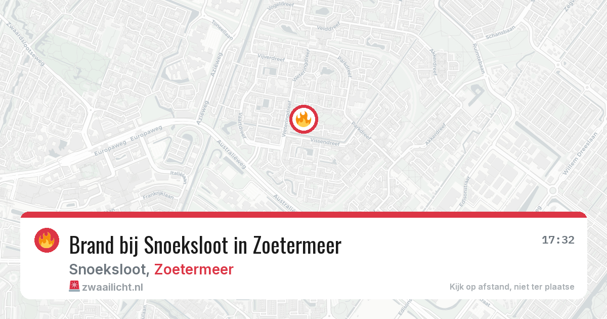 Brand bij Snoeksloot in Zoetermeer — 21 apr 2026