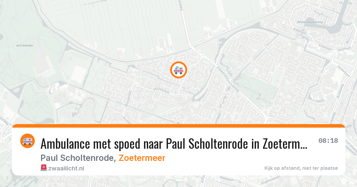 Ambulance met spoed naar Paul Scholtenrode in Zoetermeer — 24 mrt 2026