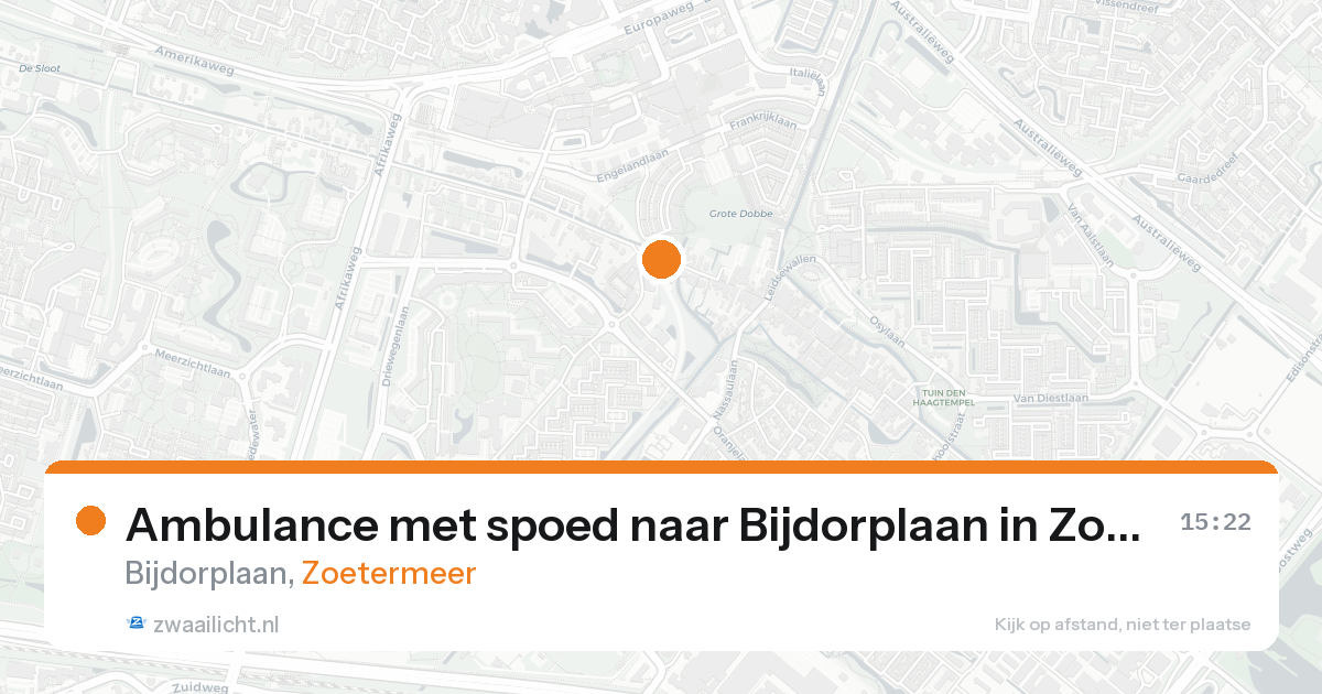 Ambulance met spoed naar Bijdorplaan in Zoetermeer — 3 mei 2026