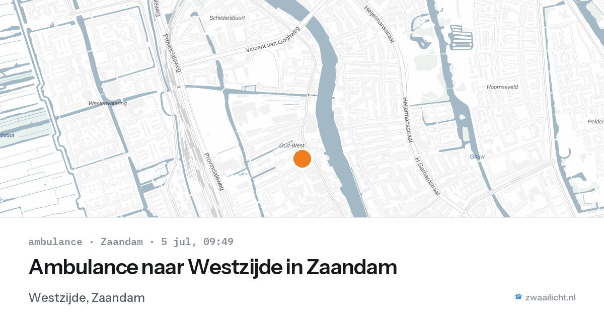 Ambulance naar Westzijde in Zaandam — 5 jul 2026