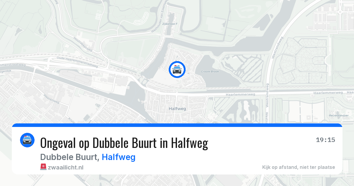 Ongeval op Dubbele Buurt in Halfweg — 19 mrt 2026