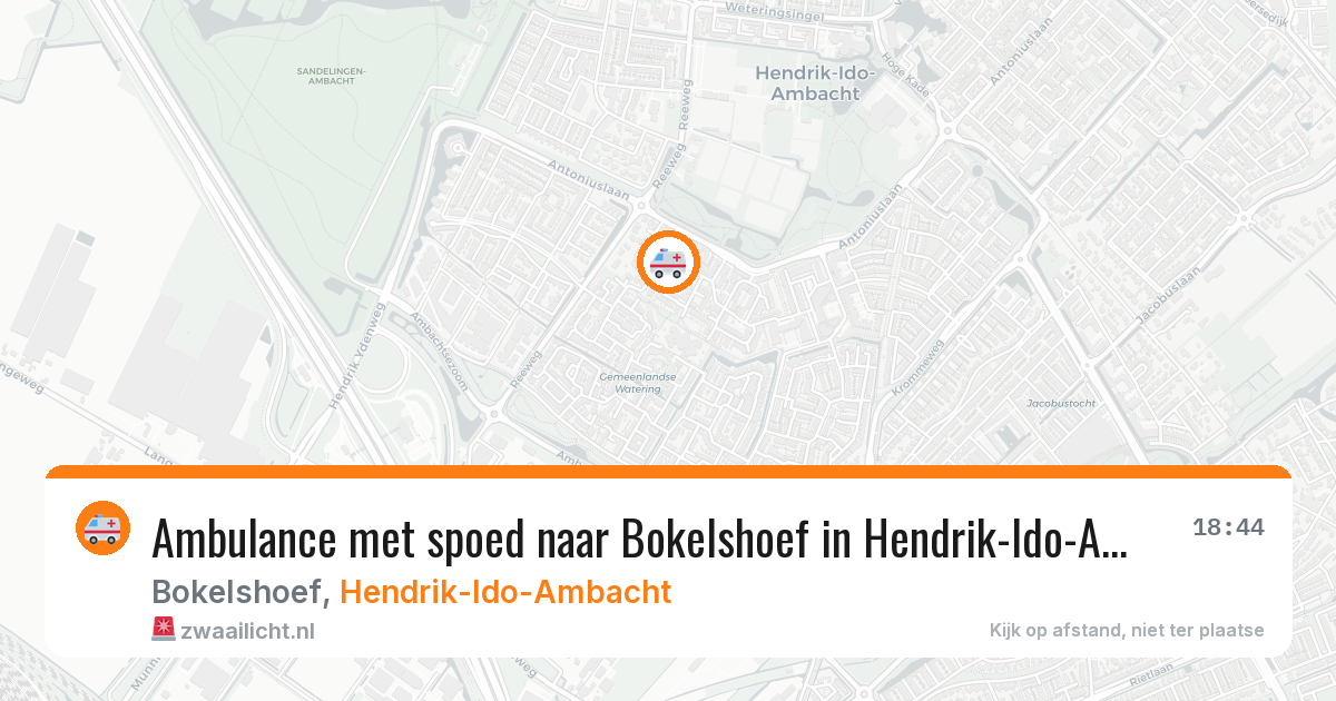 Ambulance met spoed naar Bokelshoef in Hendrik-Ido-Ambacht — 18 mei 2026